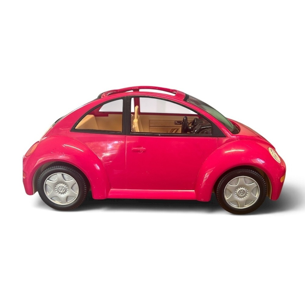 Fisher-Price Mattel 2001 Volkswagen New Beetle Toy Car Hot Pink 77329 Y2K